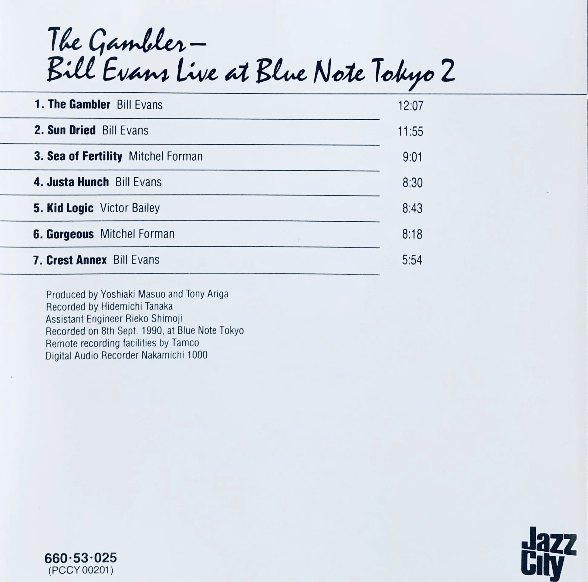 The Gambler Bill Evans live at the Bluenote Tokyo 2 ( digital